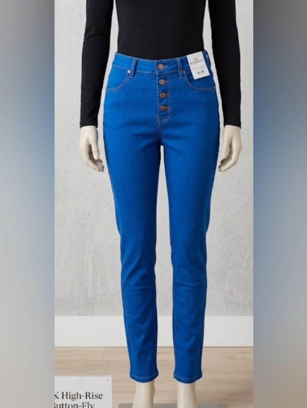 Vintage 90's High-Rise Button-Fly Indigo Blue Women’s Jeans - (Sz 13) Retro
